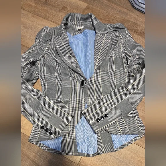 Autres Filles ($100) Plaid Blazer Women’s One Button Academia Preppy Jacket - Picture 2 of 7